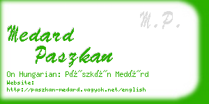 medard paszkan business card